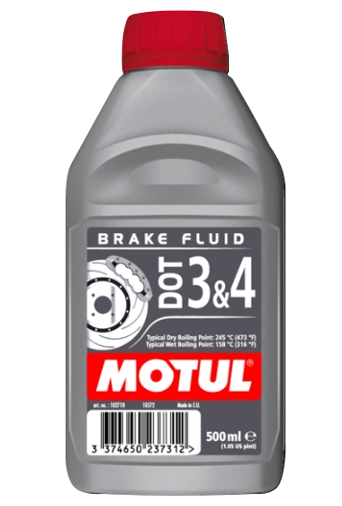 Тормозная жидкость DOT 3 &amp; 4 BRAKE FLUID 0,5 л 102718