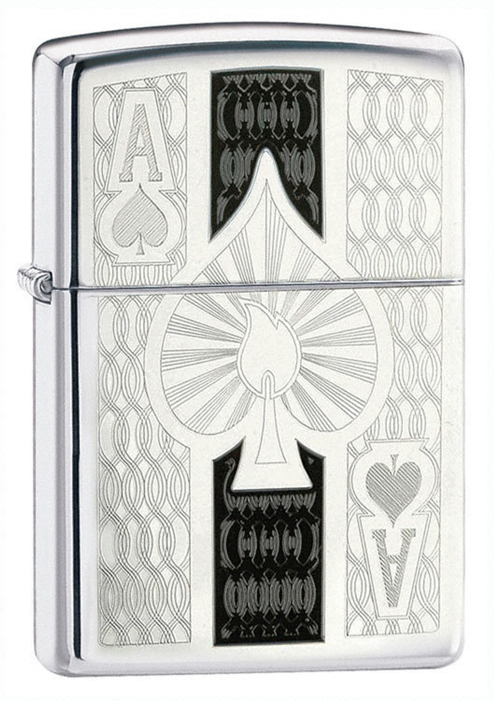 Зажигалка Zippo с покрытием High Polish Chrome, латунь/сталь, серебристая, глянцевая, 36x12x56 мм