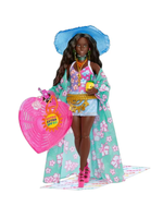 Кукла барби Extra Fly HPB14 темнокожая в пляжной одежде