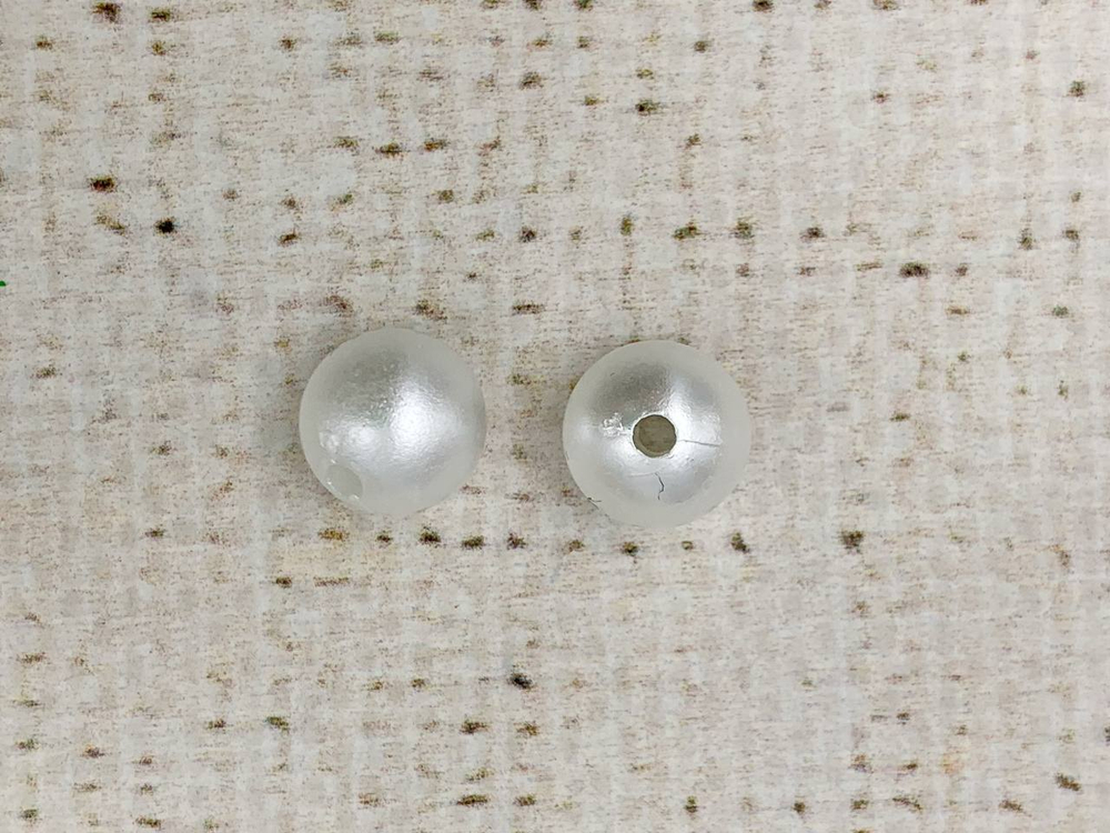 Бусины пришивные под жемчуг, d 12 мм, 50 гр, белый