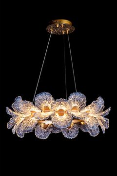 Подвесная люстра LED 100W 3000К LE3032/800 GD/SH Blue золото/синий Jardin Leon