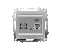 Механизм розетки TF телефонная ZENA, цвет серый 609-011000-221