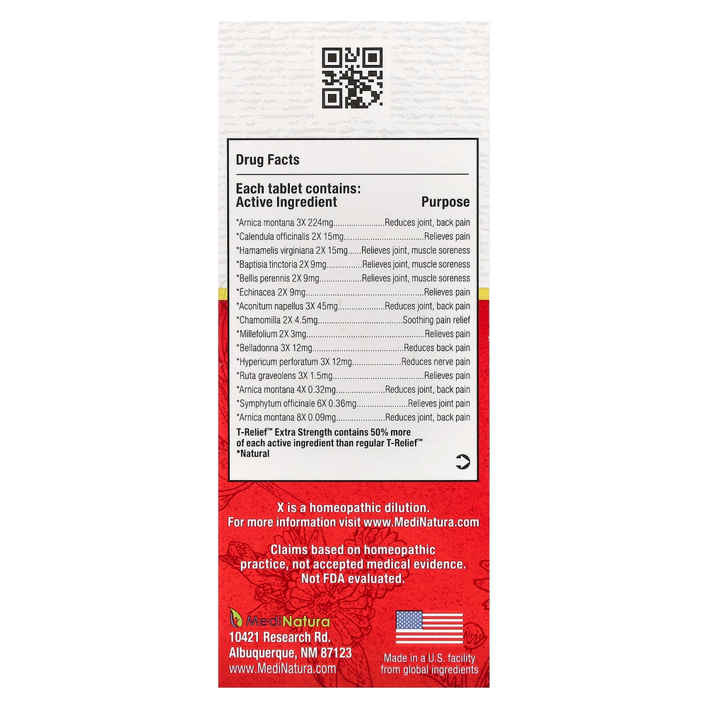 MediNatura, T-Relief, арника +12, 100 таблеток