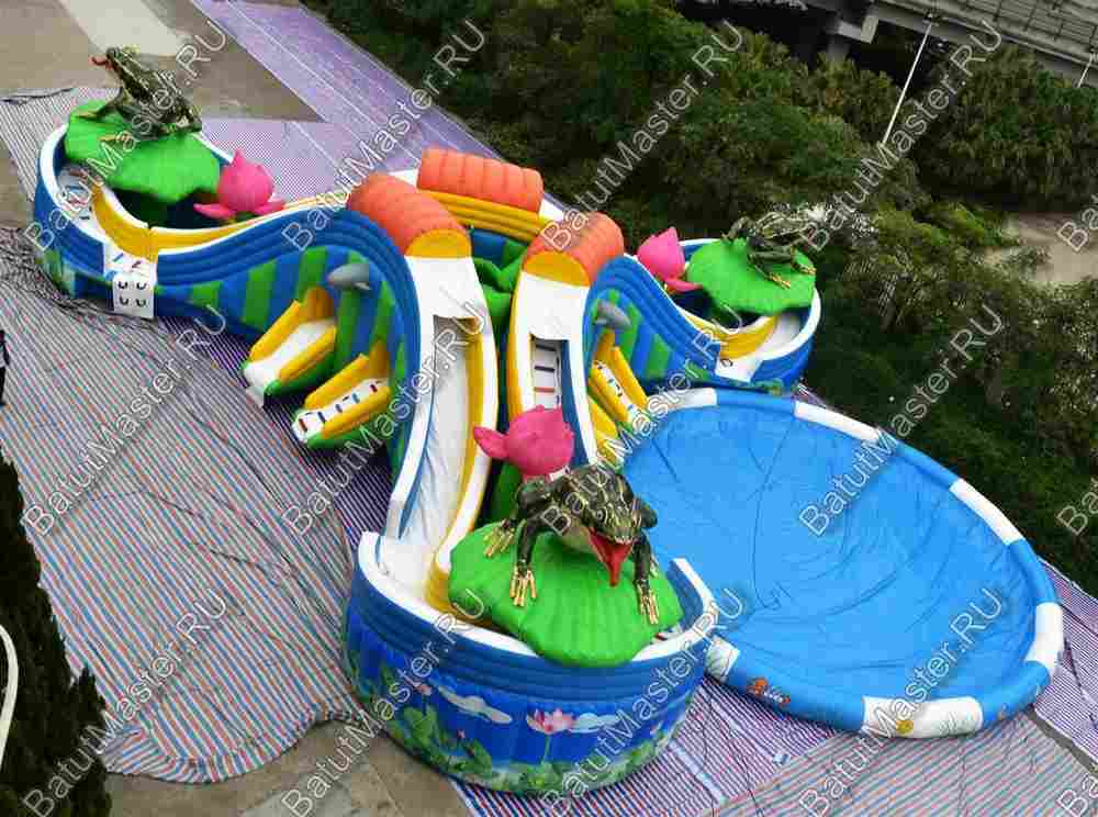 Надувной наземный аквапарк «Пруд с лотосами», 25*25*5 м