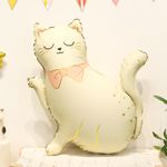 Шар (27''/69 см) Фигура, Кошечка с бантом, Сатин, 1 шт. в уп.