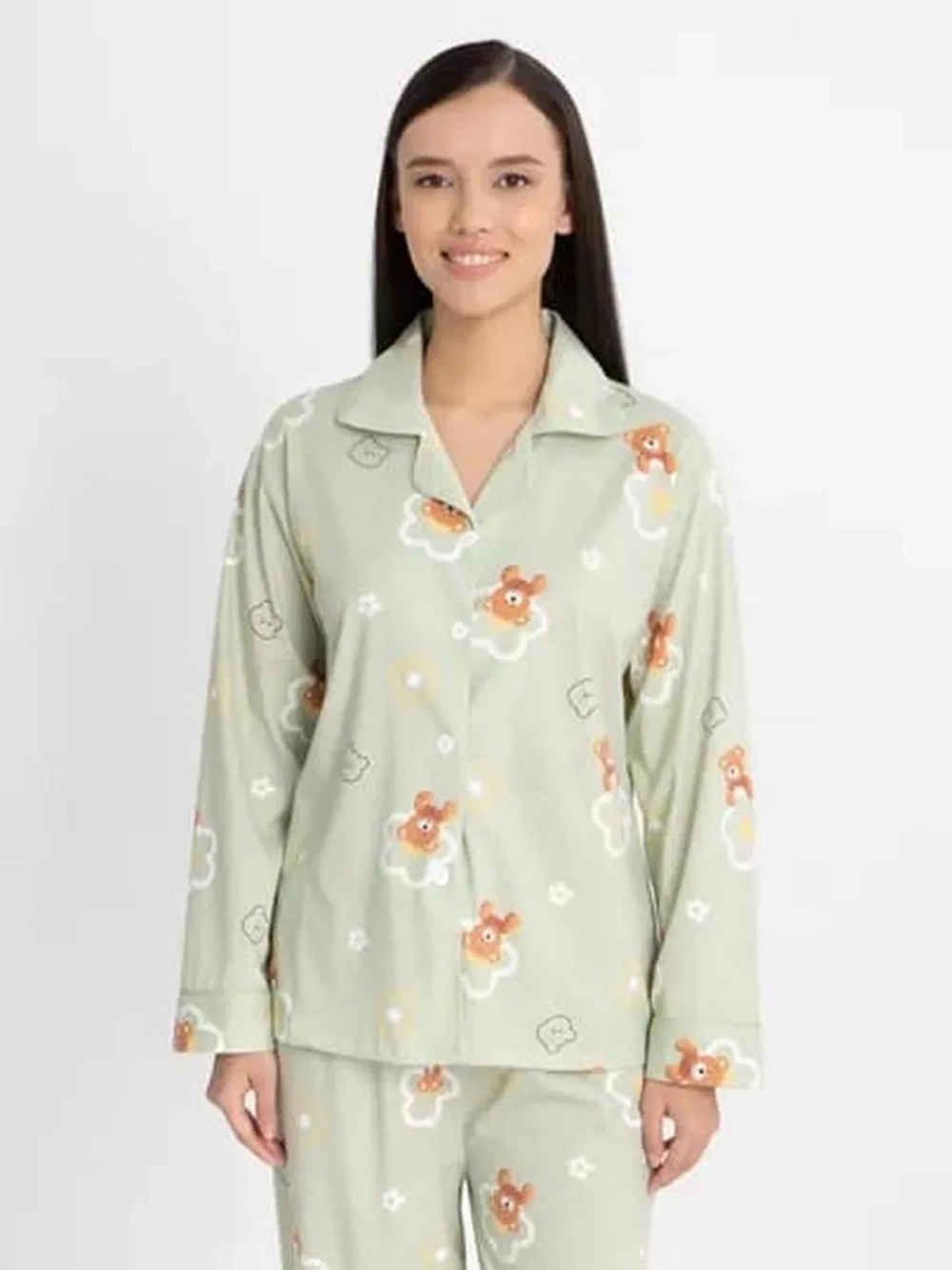 Пижама со штанами классическая с длинным рукавом