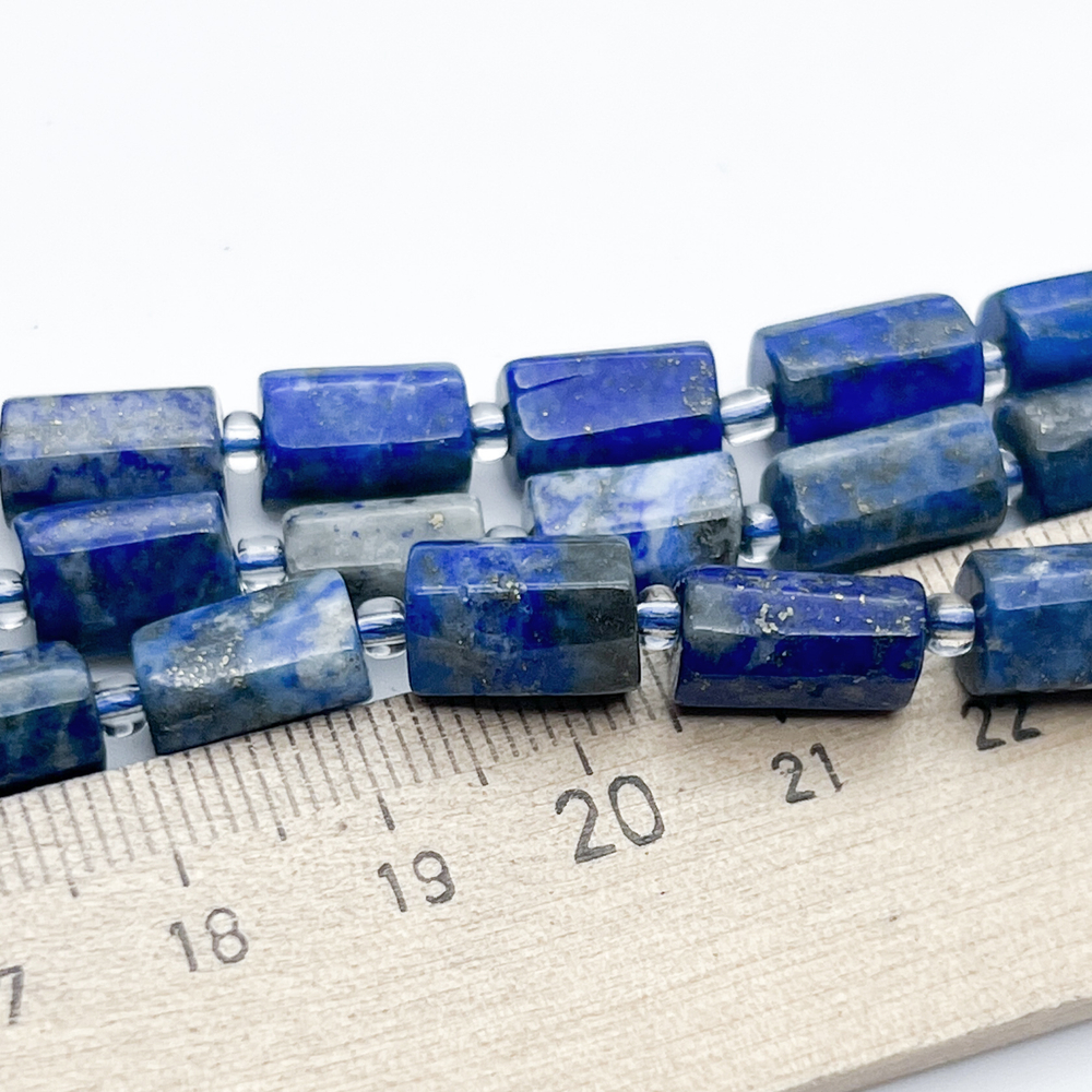 Лазурит бусины, размер около 10-12*6-7 мм, цена за набор 7 шт