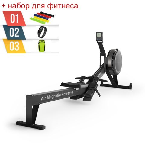 Гребной тренажер UNIX Fit Air Magnetic Rower-X Black