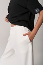 Брюки трикотажные wide leg белые