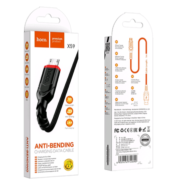 Кабель X59 USB Micro USB 1M 2.4A HOCO черный