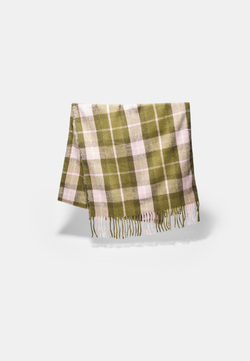 STRADIVARIUS Клетчатый шарф, оливково-зеленый
