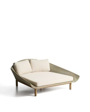 Уличная кровать Olbia из искусственного ротанга и массива тикового дерева