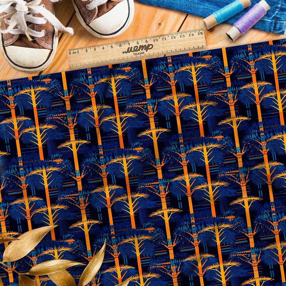 Ткань Ниагара Софт призрачный лес