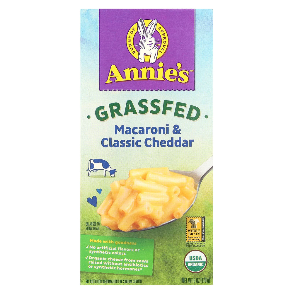 Annie's Homegrown, Макароны на травах и классический чеддер, 170 г (6 унций)