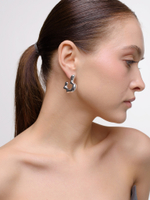 Серьги "Сrooked heart" Silver