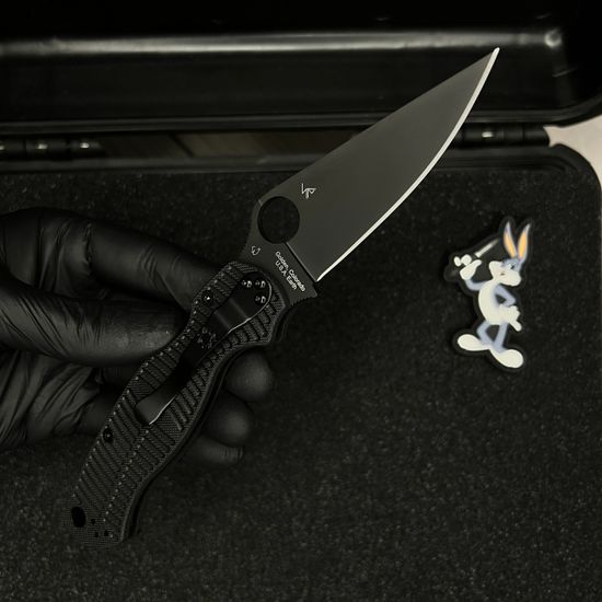 Нож складной Spyderco ParaMilitary 2 Salt Black C81GMCBKP2 c черным клинком CPM-MagnaCut, рукоять черный G10