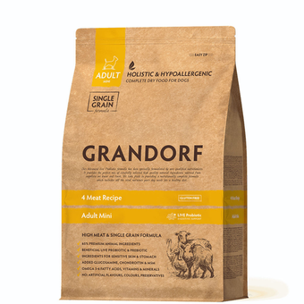 Сухой корм GRANDORF DOG 4 Meat PROBIOTIC MINI Четыре вида мяса для взрослых собак мелких пород 3кг