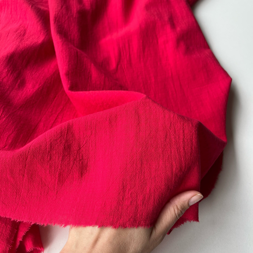 Хлопок "под Лён" Красная роза