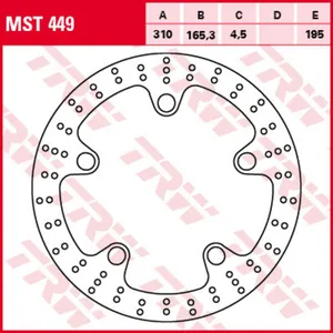 Диск тормозной TRW MST449