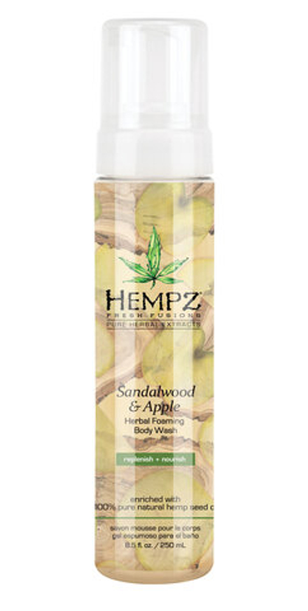 HEMPZ Гель-мусс для душа Сандал и Яблоко 250мл/ Sandalwood & Apple Herbal Foaming Body Wash