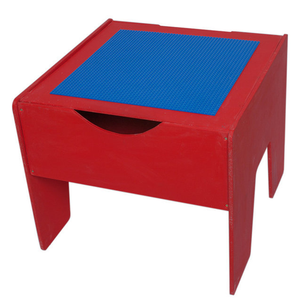 Лего-стол Кубик со съемной двусторонней крышкой и отсеком для хранения деталей