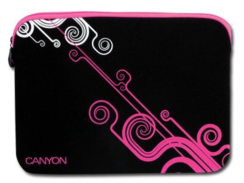 Чехол для нетбука 10" Canyon, синтетический материал, черный/розовый (CNR-NB21P)