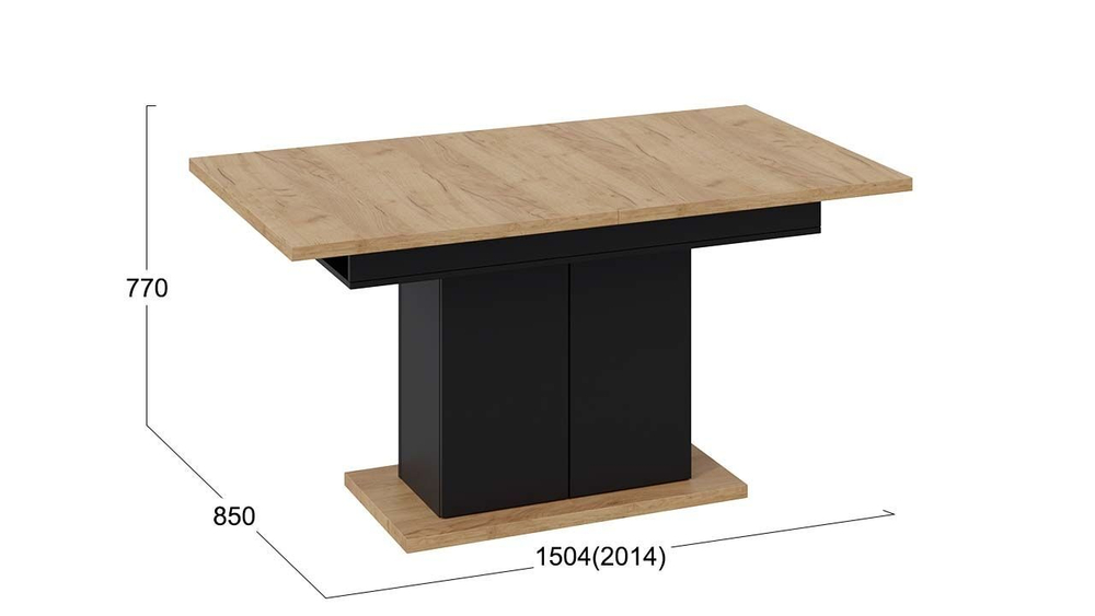 Стол кухонный обеденный раздвижной Белый, Дюна_32, 85х150,4х77 см
