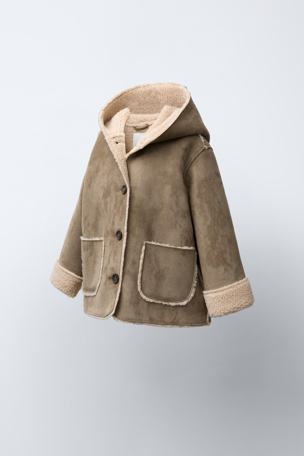 ZARA ДУБЛЕНКА, СВЕТЛЫЙ ХАКИ