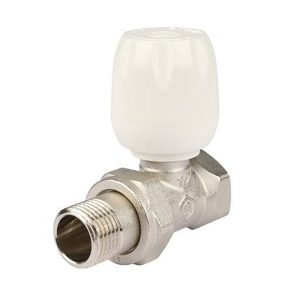 Вентиль ручной регулировки прямой STOUT - 1/2" (ВР/НР-американка, запирание штока металл по металлу)