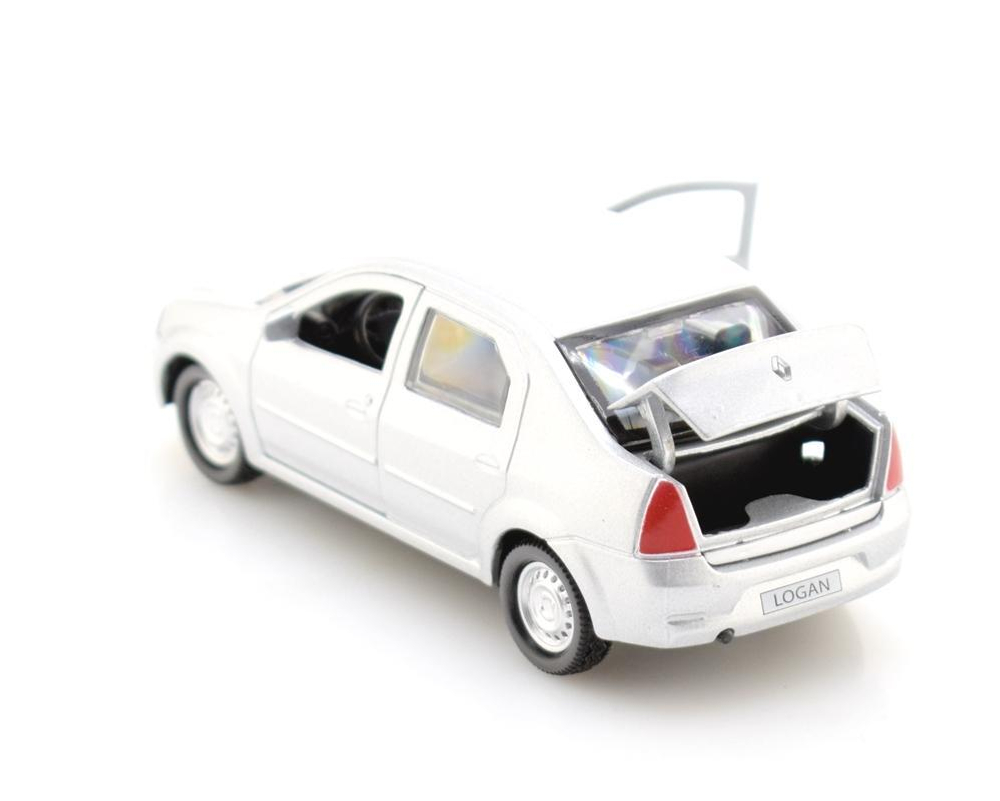 Модель ин. мет. "Renault Logan" 12см, открыв. двери, серебристый, в коробка LOGAN-SL (Технопарк)