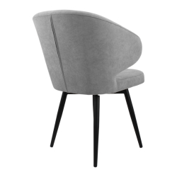 Стул поворотный "Милтон 360" (арт. 357П), велюр Бренди В22 серый, ножка круглая черная