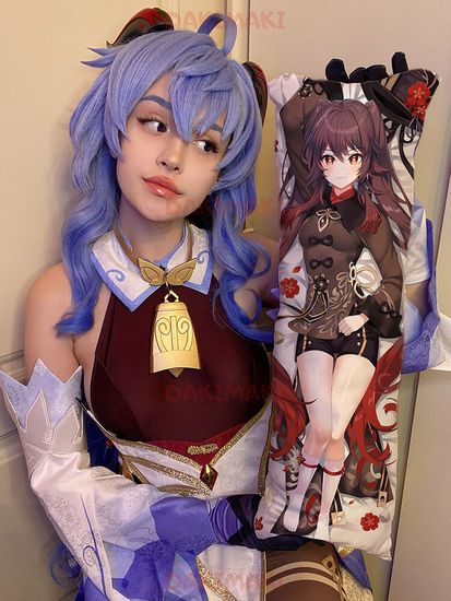 Мини дакимакура Ху Тао из Геншин Импакт | Genshin Impact арт. M0982, 60х20 см