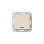 ATLASDESIGN 1-клавишный ПЕРЕКЛЮЧАТЕЛЬ с подсветкой, сх.6а, 10АХ, мех., быстрозажим. клем., БЕЖЕВЫЙ