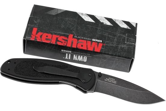 Складной нож KERSHAW Blur 1670BW c клинком из стали Sandvik™ 14C28N, рукоять алюминий / Trac-Tec