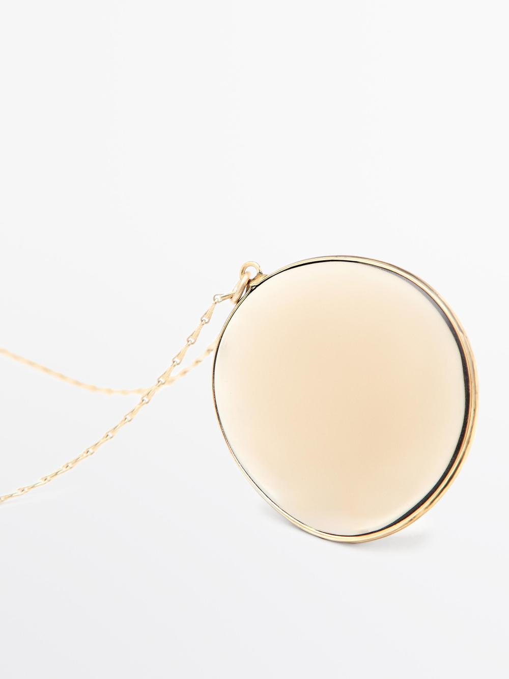 Massimo Dutti Ожерелье с подвеской из полупрозрачного камня, горчично-желтый