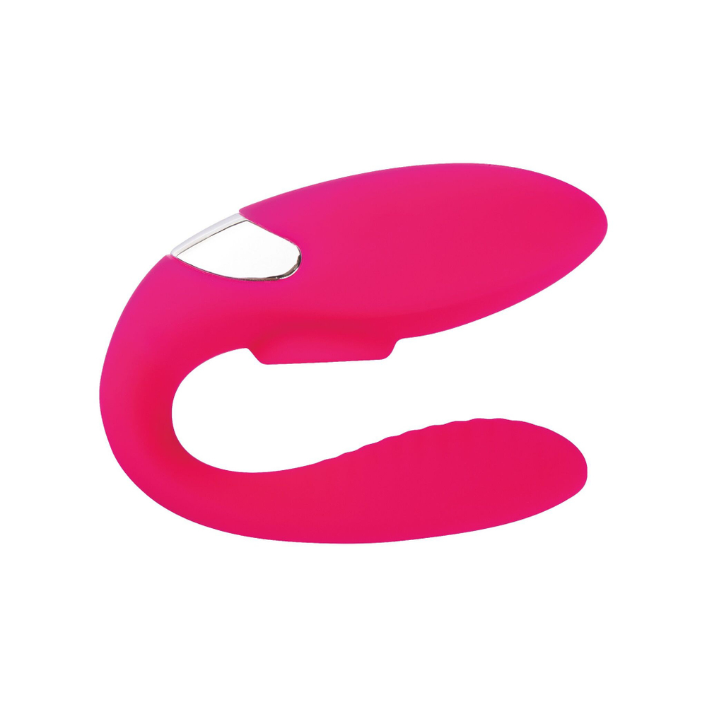 Розовый вибратор для пар с функцией вакуумной стимуляции (Цвет: розовый)