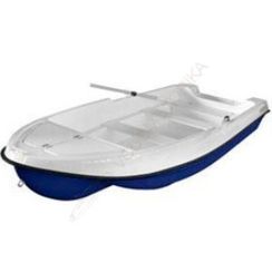 Лодка LAKER 410 пластиковая моторно-гребная ( низ синий, верх белый )