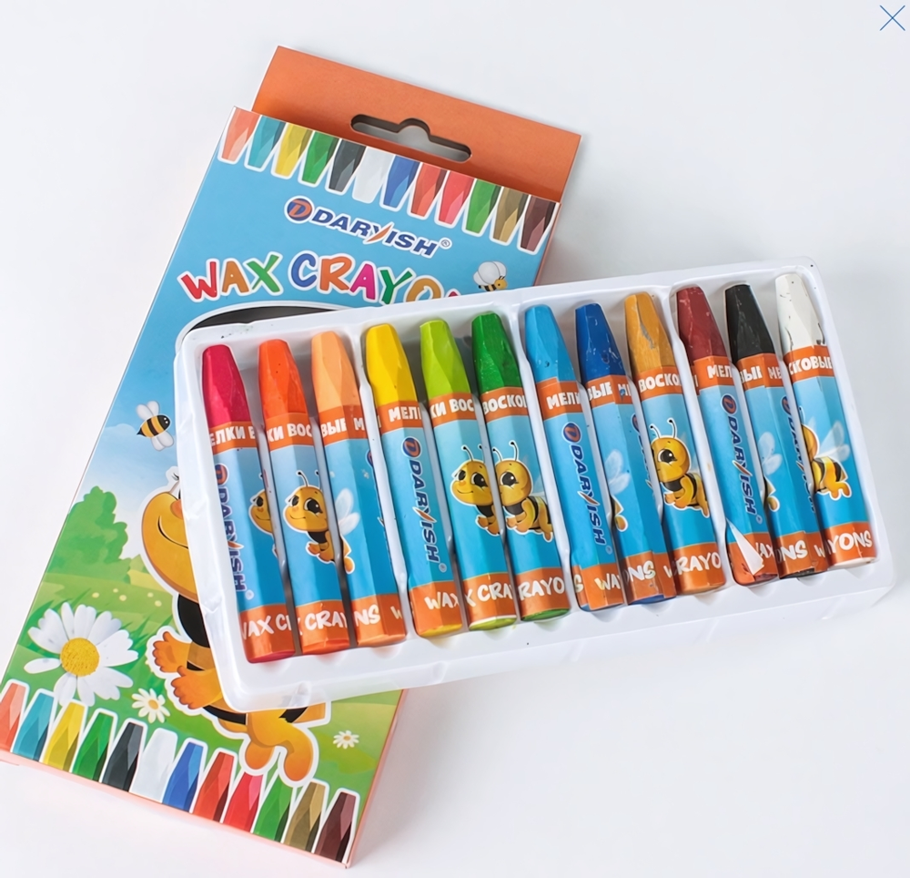 Мелки восковые 12цв. (Darvish)