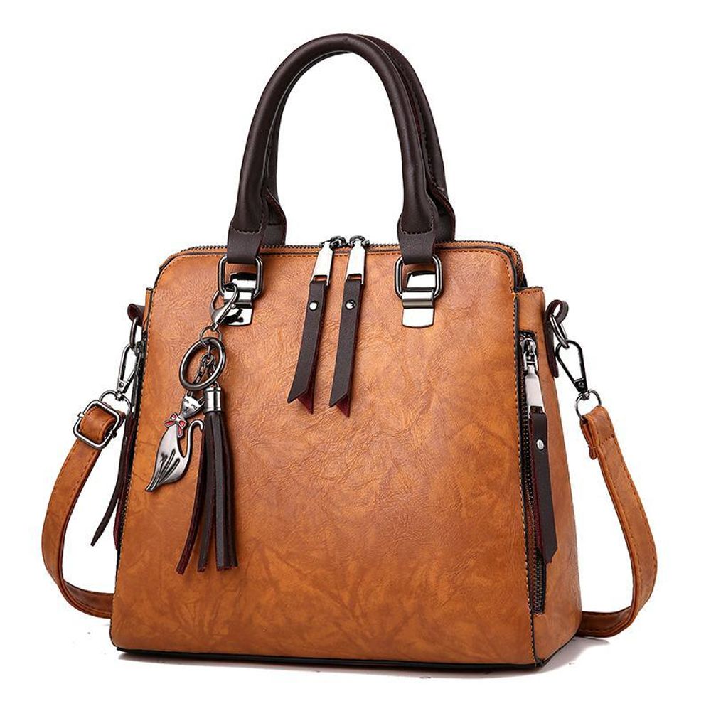 Стильная модная женская средняя рыжая сумка из экокожи 25х27х9 см с плечевым ремнём 7868-8