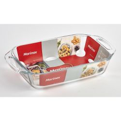Форма для запекания Marinex 6535 стеклянная прямоугольная глубокая с ручками 2,7 л 34,8 х 19,8 х 7 см | Marinex