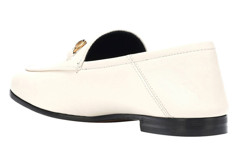 GUCCI Horsebit Loafer Leather White Women"s