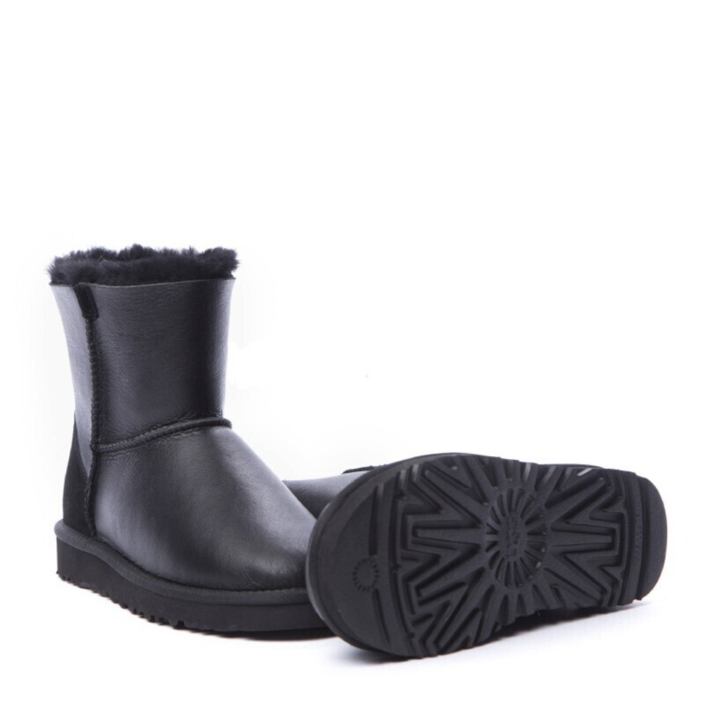 Угги Mini Zip Metallic Black