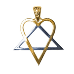 Амулет Хертаграмма Звезда Сердце Серебро позолота ЮРВ-13-зс