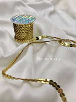 Лента декоративная золотые пайетки ~4,5 метра