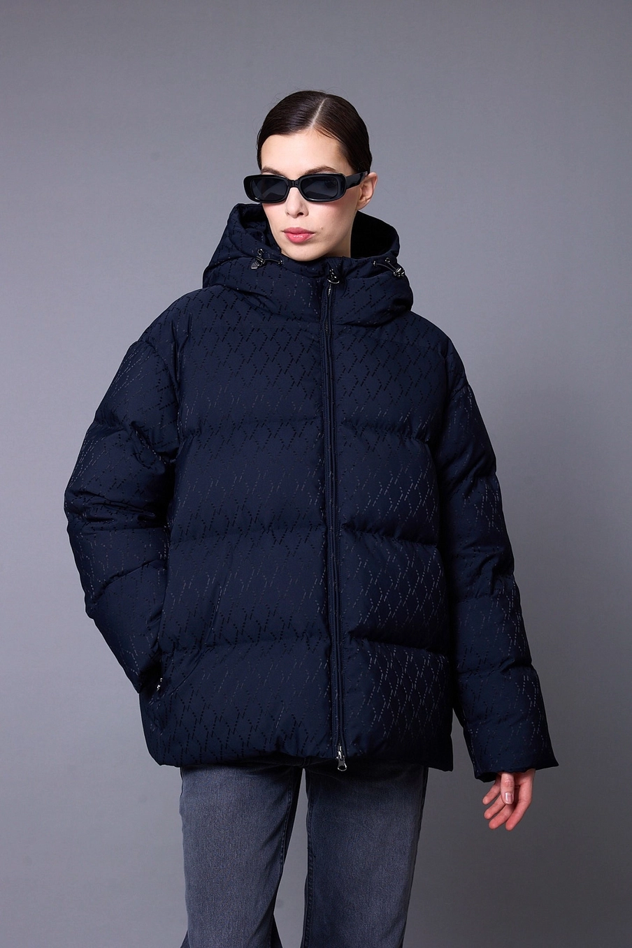 Куртка черная зимняя LOGO NET BLACK