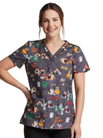 Топ медицинский женский Dickies DK709, хэллоуин, L