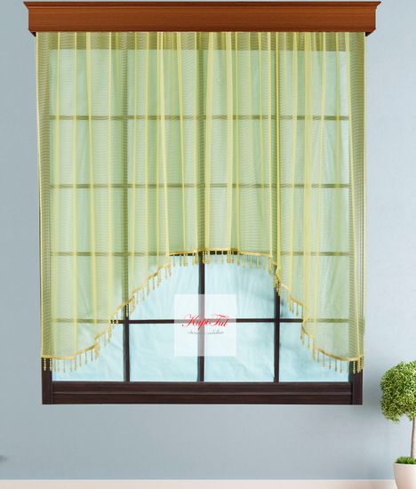 Короткий тюль-арка со стеклярусами. Клайм (лайм)