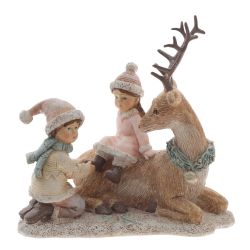 GAEM Фигурка декоративная "Олень и дети", L15 W9 H14,5 см