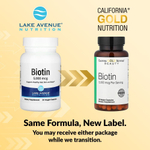 California Gold Nutrition, биотин, 5000 мкг, 30 растительных капсул