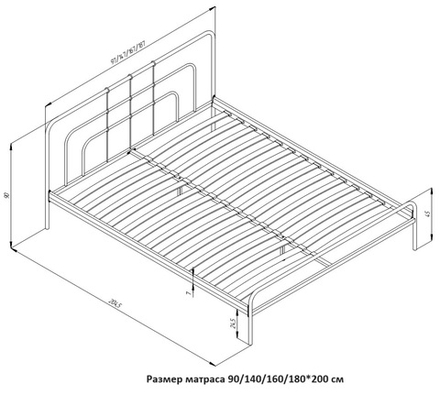 Кровать Форвард МОДЕНА 160, чёрный